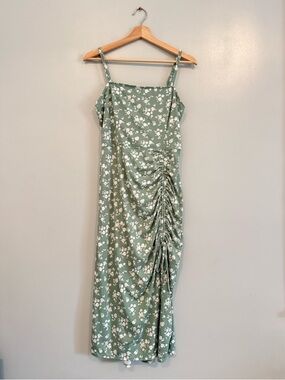 Hollister Floral Ruched Midi Dress